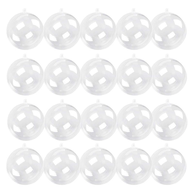 Kingrol 20 Pack 4-Inch Clear Plastic Fillable Ornaments Ball, for Christmas, Wedding, Party, Home Decor - Image 2